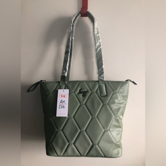 lug Handbags - LUG VL/SATIN LUXE PADDOCK TOTE BAG SAGE NWT